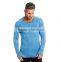 Longline blue tri blend t shirt slub t shirt custom logo gym fitness t shirt
