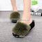 2017 High-Heeled Rabbit Fur Slippers Women Fashion Autumn Winter Fur Slides Platform Women Shoes Women Slippers Fslipper-2