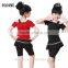 Child Kids Latin Salsa Dance Suit Short Sleeve Dance Costumes For Girls