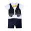 summer short sleeve flat angle baby romper with necktie