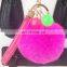 Latest style 8cm rex rabbit fur ball key ring candy colors fur ball key chain