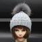 New Product Cute Fashion Knit Kids Hats Fur Pom Pom Crochet Baby Hats