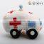 Soft ambulance car with soft book plush toys for kids