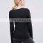 stripe split side top ladies longline long sleeves t shirt