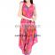 Indian Cotton Women Wholesale Dress Dance Rayon Dress With Belt Beautiful Party Dress