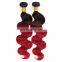 Ombre human hair color 1b bug red body wave