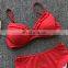 2019 new high waist swimsuit 1969 solid color pleated hard bag sexy split swimsuit ladies two-piece swimsuit red S-L