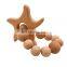 Hand Made Beech Wooden Baby Teething Ring Toys