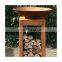 Corten steel outdoor big brazier Garden wood burning steel outdoor fire brazier