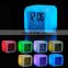 Dice Shape small Square Cube Glowing LED 7  Colors Changing  home desk Digital Alarm Clock
