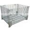 Heavy duty industrial warehouse foldable zinc metal wire mesh container