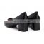2020 Ladies latest simple black color design chunky heels pumps sandals women casual shoes