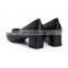 2020 Ladies latest simple black color design chunky heels pumps sandals women casual shoes