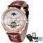 Lige 6826 Retro Men Mechanical Watches Tourbillon Waterproof Leather Top Brands Luxury Watch Automatic Mens