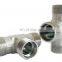 3/8 Stainless Steel Tube fitting 304/ 316 Equal Union Tee 3 way tube connector