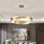 2022 stainless steel acrylic gold 18 inches led 3 ring led light chandeliers hanging pendant light for living room office
