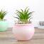 Cute Round Flowerpot With Artificial Flowers,Green Plants,Home Decoration Pottery Flower Pots Planters Potting Pots