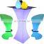disco bar furniture /Led PE Light Up Chair for Restaurant Discotheque Pub Used Glowing Bar Table