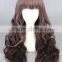 Wholesale high quality 65CM medium brown curly wave Lolita fashion women party synthetic hair wig