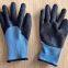 grey polyester 7 gauge knitted wrinkled latex palm coated safety work gloves