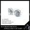 Sterling silver white gold plated screw back black CZ stone earrings fashion in 2015