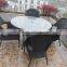 Cheap Synthetic Black Rattan Outdoor Furniture Garden Table and Chairs