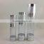 cosmetic airless bottles for cream silver airless bottle with pump cap