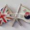 UK and Pakistan cross national flag lapel pin badge