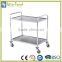 Fast food warmer trolley for hotel, 2 tier hospital food trolleys