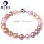 925 sterling silver Mix color round shape freshwater pearl bracelet very high luster and clear surface body jewelry