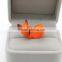 KARASU Designer Handmade Curled Up Fox Adorable 3D Stereoscopic Animal Finger Ring Party Midi Adjustable Rings For Women