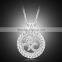 2016 New Arrive Hollow Out Long Chain Necklace Round Gold Plated Rhinestone Pendant Necklace for Women Jewelry Gifts