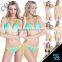 Women's Lace Triangle Multi Halter Straps Brazilian Bikini Swimwear