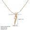 18k Gold Plated Jewelry Plated Austrian Rhinestone Simple Statement Crystal Necklace
