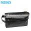 Double Flap Zip Design Travel Cosmetic Bag Leather Wash Bag for Men