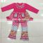 2016 fall style lovely baby girls dress top ruffle pant set adorable girls boutique clothing