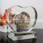 acrylic heart shaped crystal clock