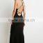 2015 Hot sale summer crisscross strap long backless dress for women, ladies western dress designs