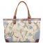 Heavy washed canvas leather flower printing shopping bag ladies canvas bag tote bag