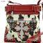 WESTERN COW PRINT RHINESTONE CROSS CONCEALED WEAPON MESSENGER BAGS