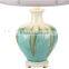 Creek Classics Cream and Blue Metallic Drip Glaze Ceramic Table Lamp