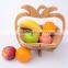 Apple Shaped Bamboo Wooden Fruit Bowl Display Basket Holder Collapsible Folding Oval