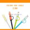 2016 hot selling noddle flat usb cable with 2in1 usb data cable for iphone and for samsung 8 pin usb cable
