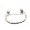 Wholesale High Polishing Bead Jewelry Women Stainless Steel Silver Opem Bangle