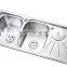 S9749 Hot Sell to Ethiopia/sri Lanka Double Bowl With Drainer Board and Dustbin