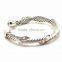 China Factory Wholesale Simple Design Fashion Stainless Steel Bangle With Diamond