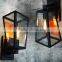 E27 cap iron glass box wall lamp hallway wall lamp