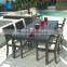 Outdoor wicker rattan stainless steel frame garden lawn dining set