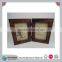 fire color wood double picture frame and table wooden picture frame