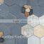 HS-TY-089 Black Slate Mosaic Hexagon Tile